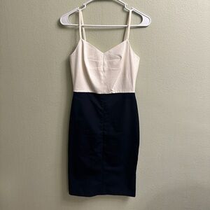 GAP Colorblock Midi Spaghetti Strap Dress Size 0 Cream/Navy